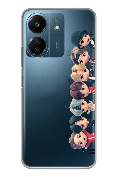 Magic Ring Xiaomi Redmi 13C Uyumlu Bts Tüm Karakterler Tasarımlı Şeffaf Telef...