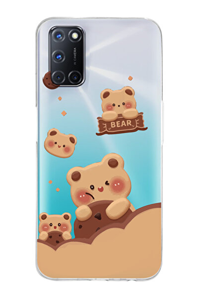 Magic Ring Oppo A52/A72/A92 Uyumlu Bear Tasarımlı Şeffaf Telefon Kılıfı