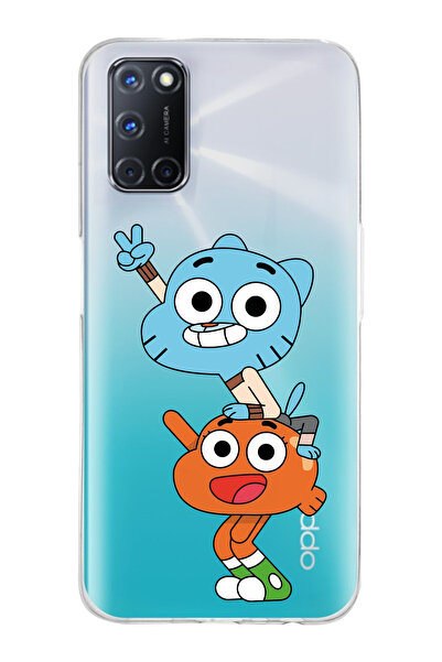 Magic Ring Oppo A52/A72/A92 Uyumlu Gumball & Darwin Tasarımlı Şeffaf Telefon ...