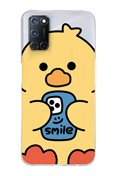 Magic Ring Oppo A52/A72/A92 Uyumlu Sevimli Civciv Tasarımlı Şeffaf Telefon Kı...