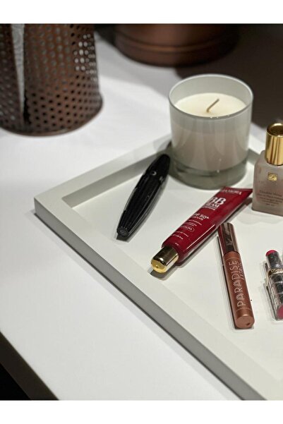 Maison Avf Wooden Tray - White Rectangular Decoration Organizer