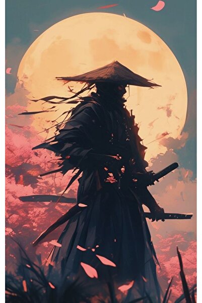 512 STORE Samuray Anime Tasarım Poster 30x42 Çerçevesiz