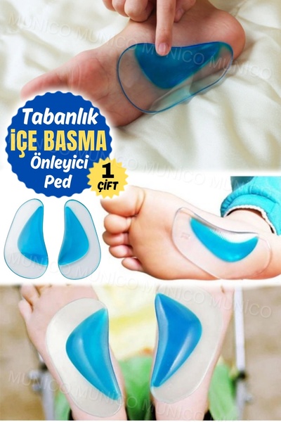 Munico 1 Çift Tabanlık İçe Basma Önleyici Spor Ayakkabılara Uygun Fitness Gym...