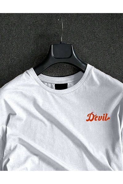 AEMİ Tricou alb supradimensionat, unisex, cu imprimeu pe spate, 100% bumbac de calitate