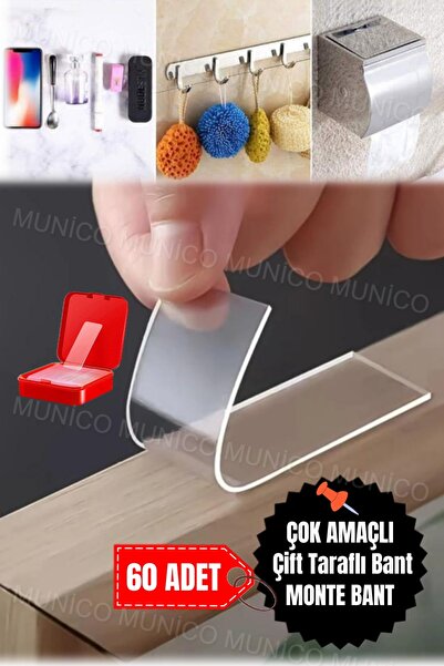 60'lı Duvarlar için Nano Yapışkan Montaj Bandı Ahşap Fayans Plastik Metal Bant Yapışkan Duvar Çivi
