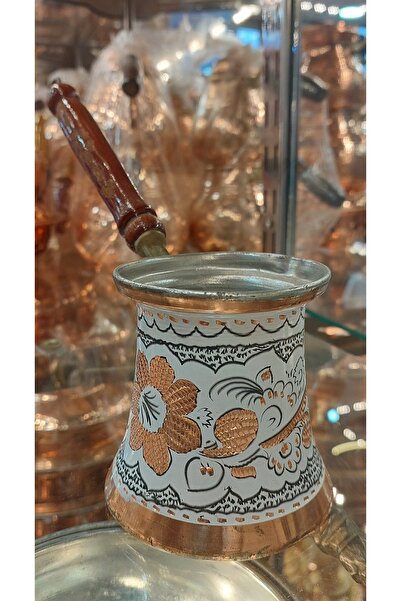 Bakır Center وعاء قهوة نحاسي سعة 7 أكواب، وعاء قهوة مطرز يدويًا بحجم عائلي، وعاء قهوة بتصميم أنيق، وعاء قهوة تركي