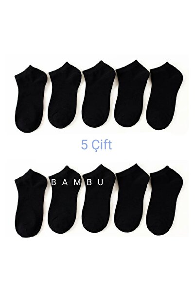 monalisatoka Erkek %100 Bambu Batik 5 Çift Siyah Çorap