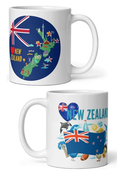 Dünyadan Hediyeler 2 Pieces New Zealand Travel Cup - Souvenir New Zeland Mug