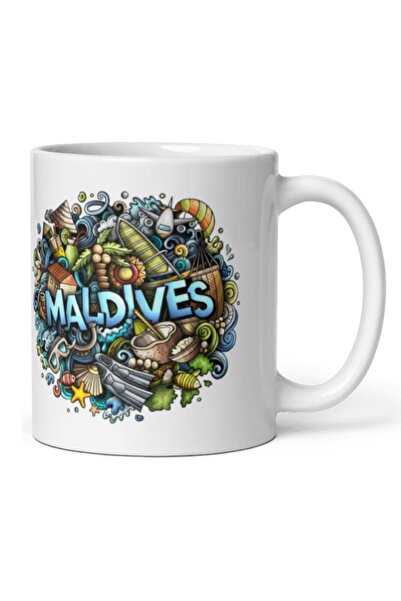 Dünyadan Hediyeler 2 Pieces Maldives Mug - Travel Souvenir Mug