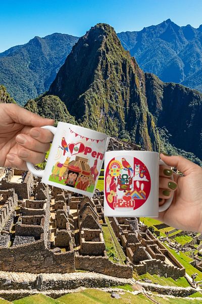 Dünyadan Hediyeler 2 Pieces of Travel Souvenir - Peru Mug Cup Mug