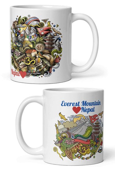 Dünyadan Hediyeler Nepal Travel Souvenir Mug - 2 Pieces of Mug