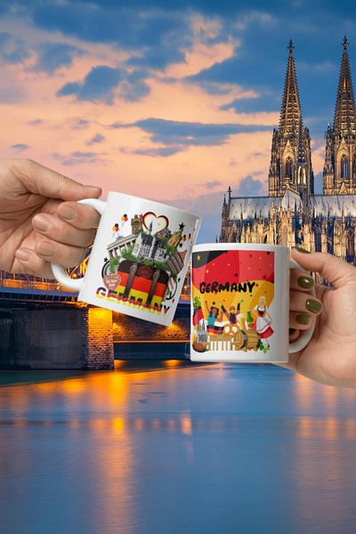 Dünyadan Hediyeler 2 Pieces of Travel Souvenir - Germany Mug Cup Germany Mug