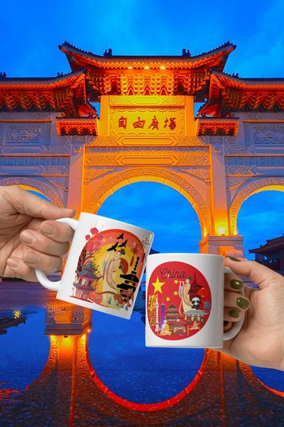 Dünyadan Hediyeler 2 Pieces of Travel Souvenir - China Mug