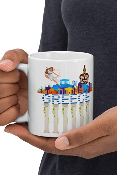 Dünyadan Hediyeler 2 Pieces of Travel Souvenir - Greece Mug Cup Greece Mug