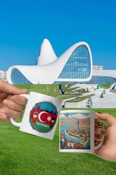 Dünyadan Hediyeler Azerbaijan Mug - 2 Pieces Travel Souvenir Mug