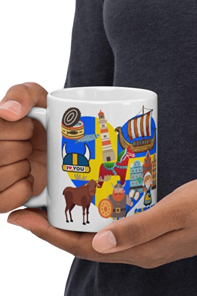 Dünyadan Hediyeler 2 Pieces of Travel Souvenir - Swedish Mug