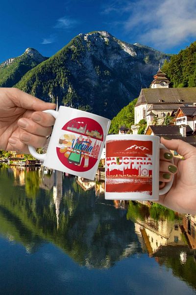 Dünyadan Hediyeler 2 Pieces Austria Mug - Travel Souvenir Austria Mug