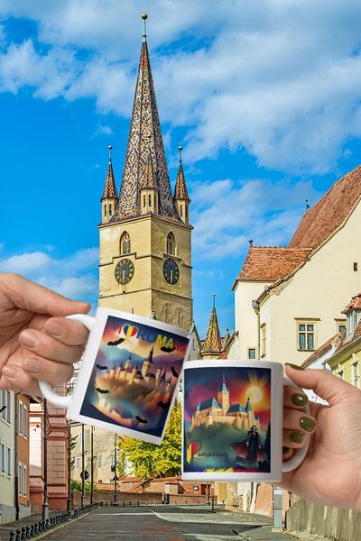 Dünyadan Hediyeler 2 Pieces of Travel Souvenir - Romania Mug Cup Mug