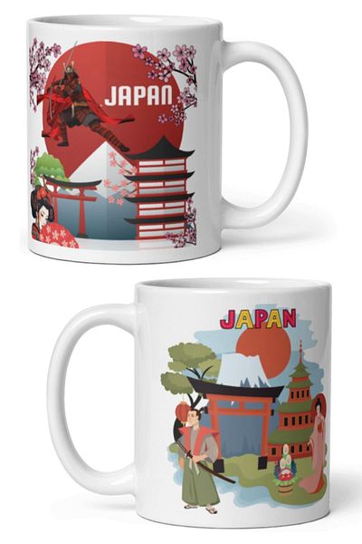Dünyadan Hediyeler 2 Pieces Japan Mug - Travel Souvenir Japan Mug