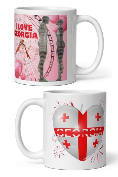 Dünyadan Hediyeler Georgia Mug - 2 Pieces Georgia Mug Cup Travel Souvenir