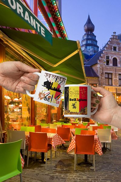 Dünyadan Hediyeler 2 Pieces of Belgium Mug - Travel Souvenir Belgium Mug