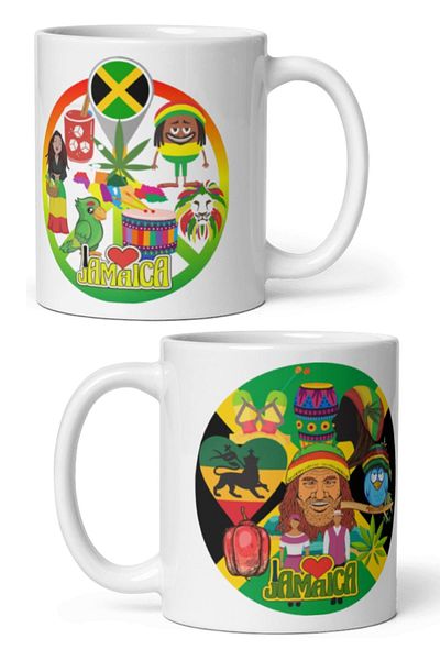 Dünyadan Hediyeler 2 Pieces of Jamaican Travel Mug - Mug and Cup Design