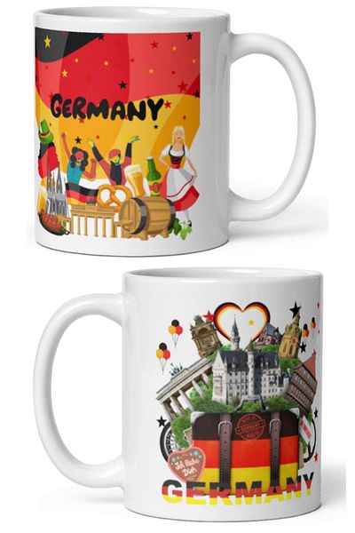 Dünyadan Hediyeler 2 Pieces of Travel Souvenir - Germany Mug Cup Germany Mug