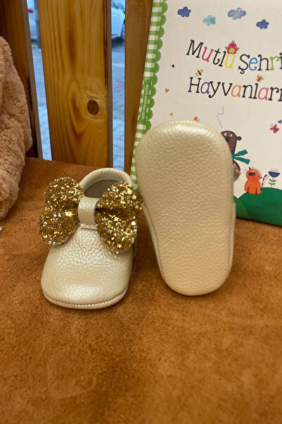 Beybium Adele Genuine Leather Baby Moccasin Cream