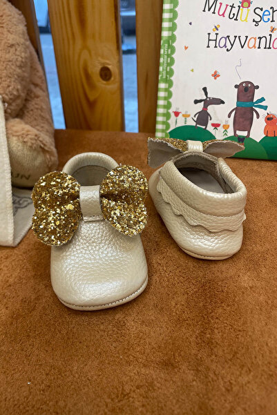 Beybium Adele Genuine Leather Baby Moccasin Cream