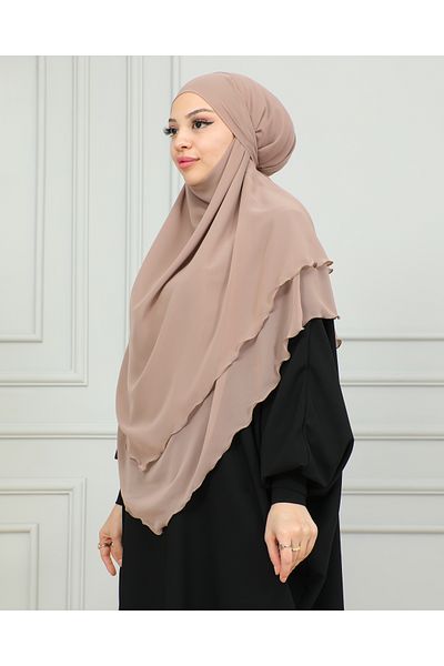 DİLNUVAR CHIFFON LAYERED SUFLE READY SCARF