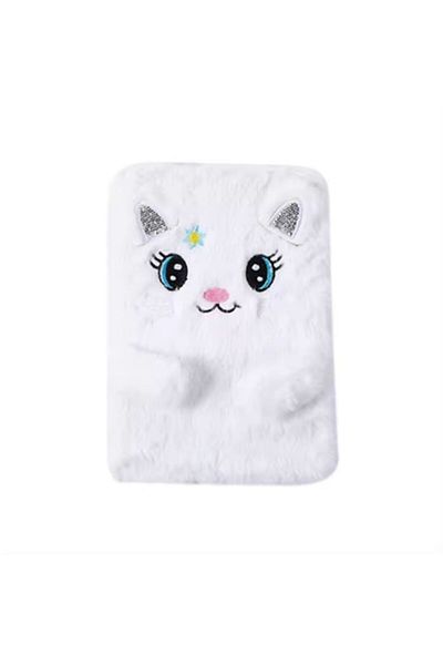 gifttime Caiet de note cu design de pisici cu dungi de pluș