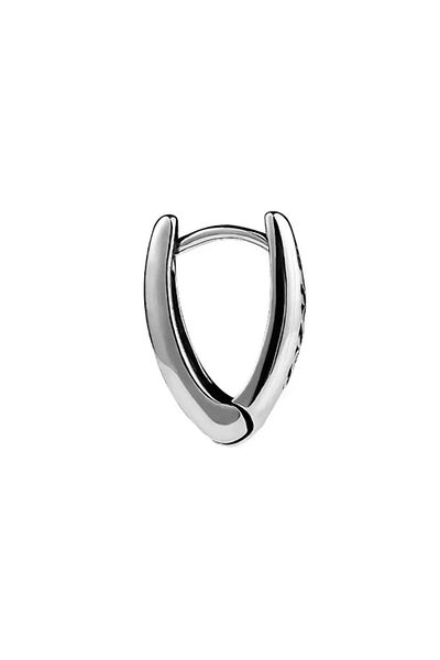 Jaida Moda Unisex Gray Tribal Pattern Gothic Steel Hoop Earrings
