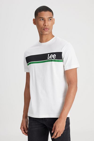Lee Μπλουζάκι με λογότυπο Regular Fit Normal Cut Crew Neck 100% Cotton
