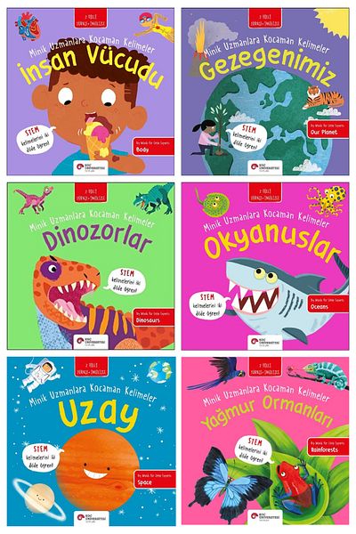 Koç Üniversitesi Yayınları Big Words to Little Specialists in Bilingual Turkish and English - Our Human Body and Planet (6 Books)