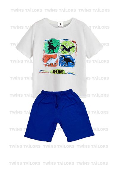twins tailors Dinosaur Printed Two Pieces Children's Suit with Shorts
