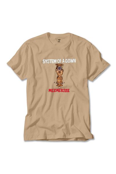 Z zepplin System of a Down Mezmerized Cream T-Shirt
