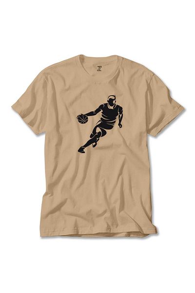 Z zepplin Κρεμ μπλουζάκι Basketball Hoop Silhouette