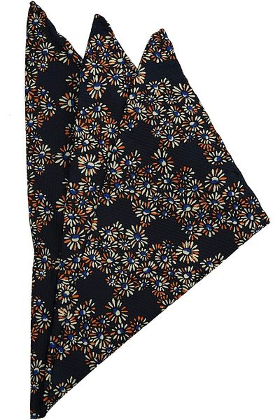 Store Navy Blue Men's Silk Handkerchief - Motif Printed, SPS285 KRVT8690002221661