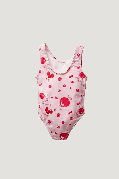 Pop Cherry Patterned Swimsuit for Girls