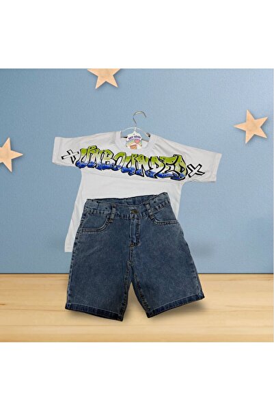 DKY Boy's Jeans Shorts Suit
