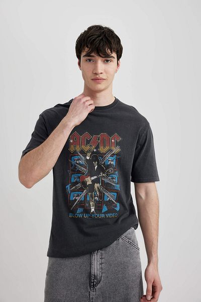 DeFacto Ανδρικό T-Shirt Anthracite - B8106AX/AR204