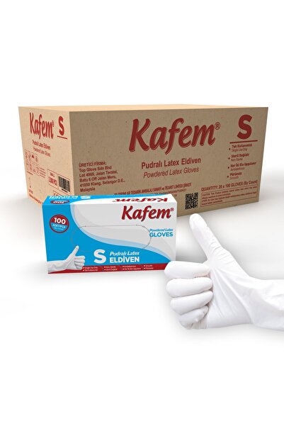 KAFEM Beyaz Lateks Eldiven Pudralı (S) 100 Lü X 20 Paket (KOLİ)