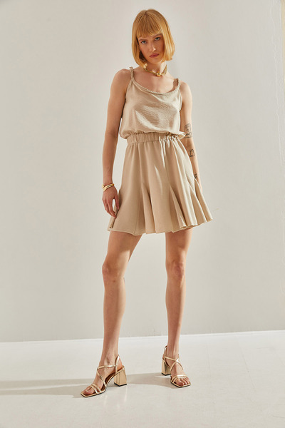 Bianco Lucci Dámský límec, pletená podrobná sukně, šaty s páskem se setrvačníkem60251075