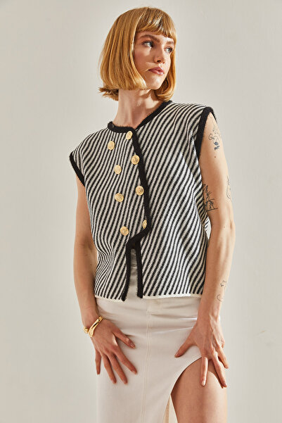 Bianco Lucci Knitwear Women's Vest - Button Detailed, Model60251082