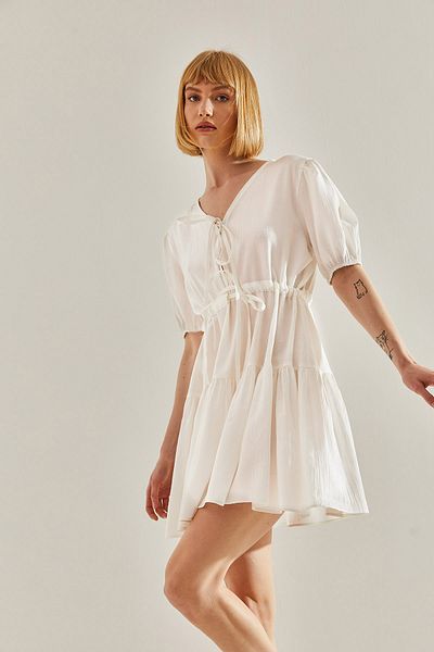 Bianco Lucci Γυναικείο μπροστινό κορδόνι Tamara Mini φόρεμα60251076