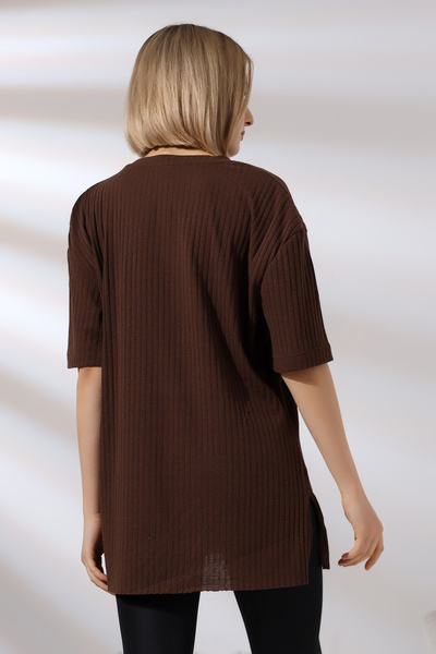 Endies Μπλουζάκι Oversize Slit Report Tunic 21493 ΚΑΦΕ