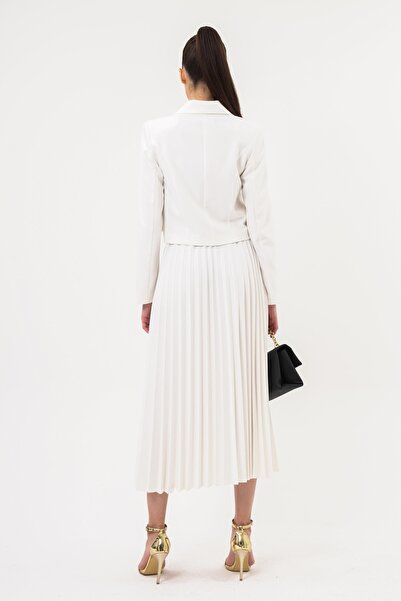 UTOPIAN Beli Lastikli Pileli Etek