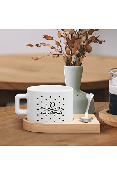 Bk Gift Kişiye Özel İsimli Ahşap Altlıklı Seramik Fincan-2 , Meslek Hediyesi,...