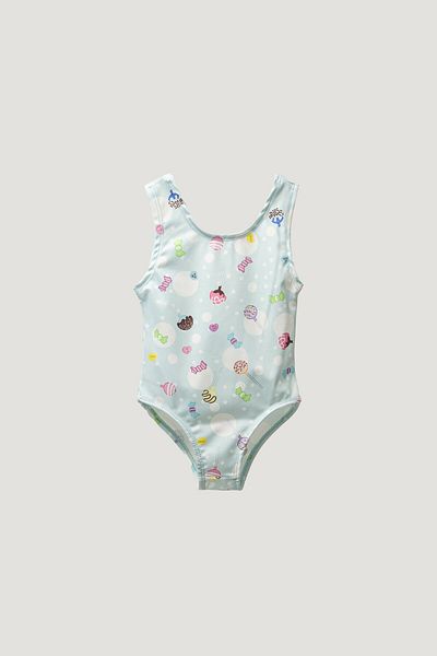 Pop Girl's Candy Patterned Swimsuit