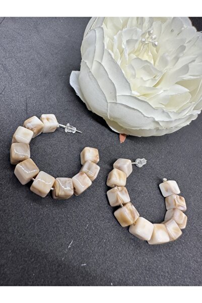 MFM STORE Square Bone Model Hoop Earring